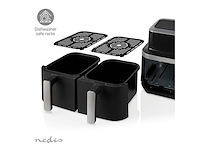 Nedis dubbele airfryer 2 x 4.2 l 10 vooraf ingestelde programma's zwart - afbeelding 2 van  6