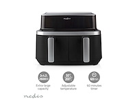 Nedis dubbele airfryer 2 x 4.2 l 10 vooraf ingestelde programma's zwart - afbeelding 3 van  6