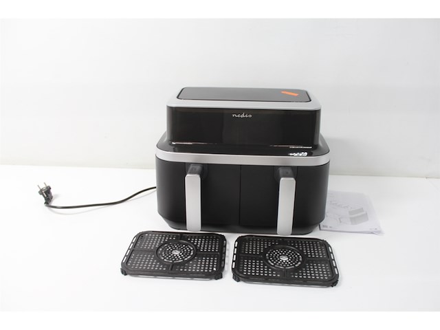 Nedis dubbele airfryer 2 x 4.2 l 10 vooraf ingestelde programma's zwart - afbeelding 5 van  6