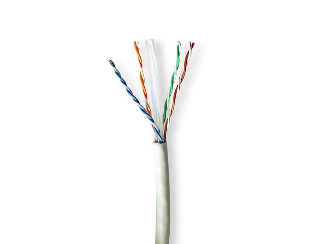 Nedis netwerk kabel rol cat6a solid u/utp koper 305.0 m grijs - afbeelding 1 van  1