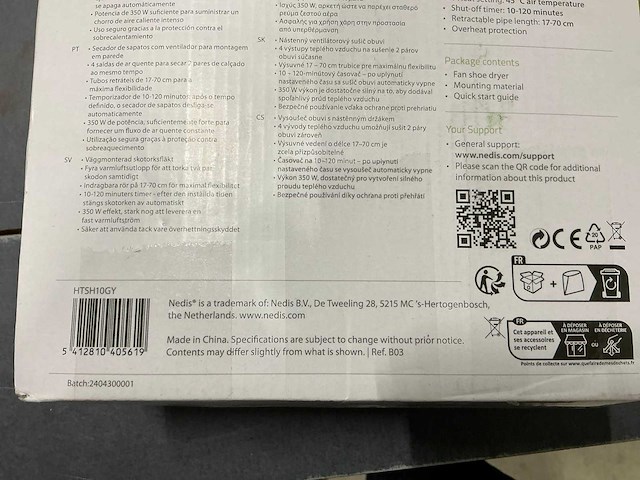 Nedis schoenendroger htsh10gy (2x) - afbeelding 4 van  4