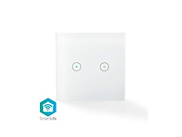 Nedis smartlife lichtschakelaar wifi dubbel 1000w glas wit - afbeelding 1 van  4