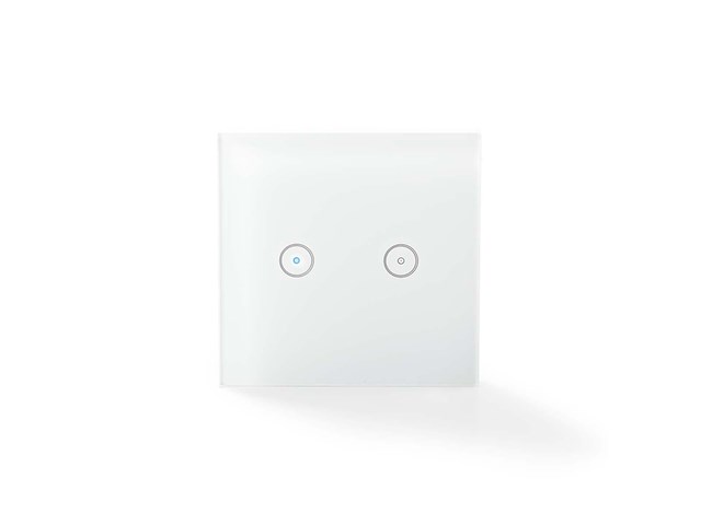 Nedis smartlife lichtschakelaar wifi dubbel 1000w glas wit - afbeelding 2 van  4