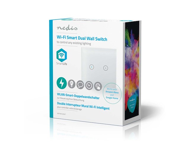 Nedis smartlife lichtschakelaar wifi dubbel 1000w glas wit - afbeelding 4 van  4