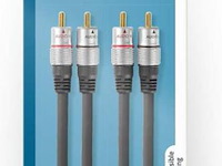 Nedis stereo-audiokabel - 2x rca male - 2x rca male - verguld - 2.50 m - rond - antraciet - doos - afbeelding 3 van  3