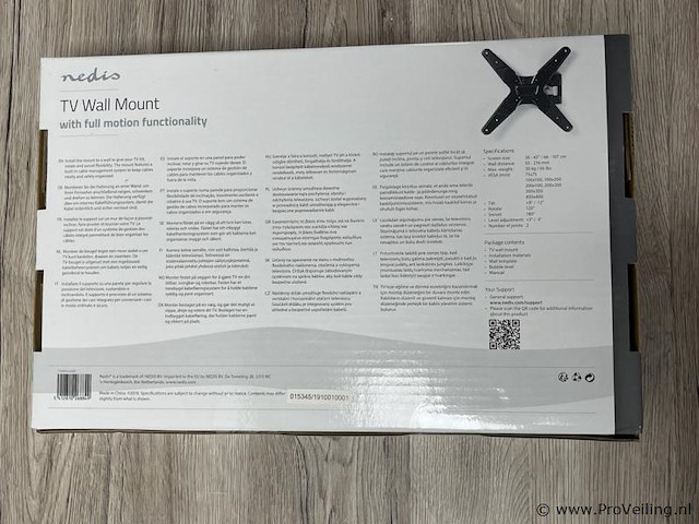 Nedis tv-muurbeugel voor tv's van 26-42" - afbeelding 2 van  3