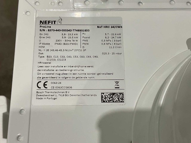 Nefit - proline nxt hrc24/cw3 - cv ketel - afbeelding 6 van  7