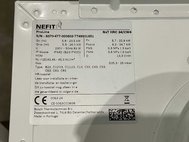 Nefit - proline nxt hrc24/cw4 - cv ketel - afbeelding 8 van  8