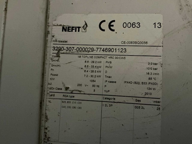Nefit n8 topline compact combi cv-ketel - afbeelding 4 van  4