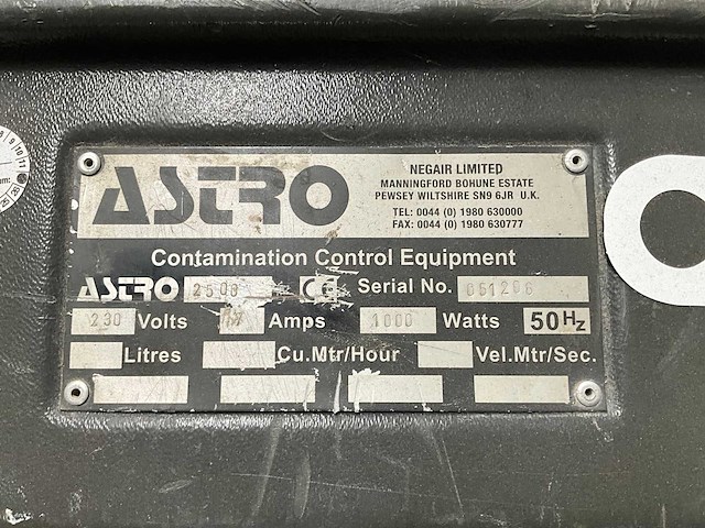 Negair astro 2500 decontaminatie-unit - afbeelding 3 van  5
