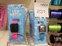 Negen kinder led horloges blauw en roze - afbeelding 1 van  2