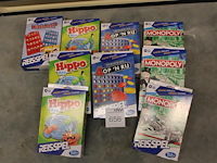 Negen reisspellen w.o. monopoly, zeeslag en vier op een rij.