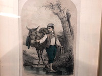 Negentiende-eeuwse lithografie getiteld "le petit paysan" - afbeelding 2 van  5