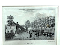 Negentiende-eeuwse lithografie van het gelderse dorp bergen en dal - afbeelding 2 van  5