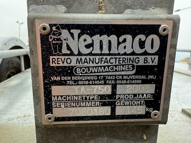 Nemaco - ta-750 trilplaat trailer - various trailers - 2008 - afbeelding 4 van  4