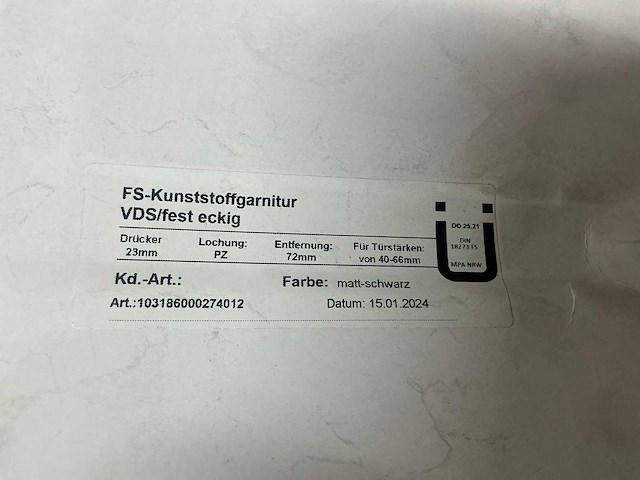 Nemef kunststof zwart deurbeslag (25x) - afbeelding 5 van  5