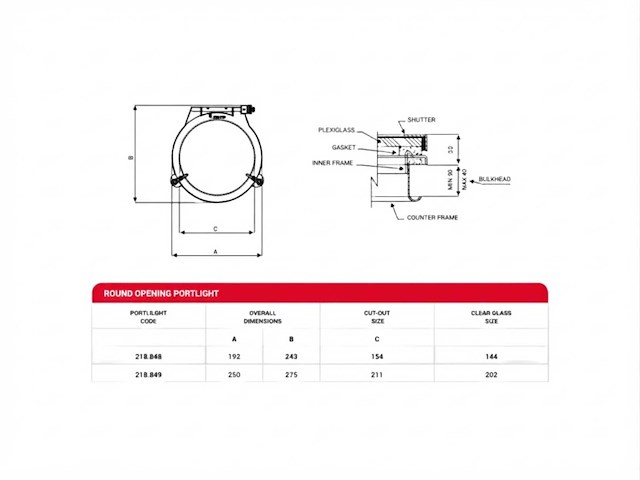Nemo stainless steel porthole 211 mm - 218.849 - afbeelding 1 van  3