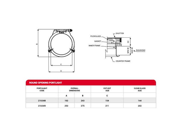 Nemo stainless steel porthole 211 mm - 218.849 - afbeelding 2 van  5