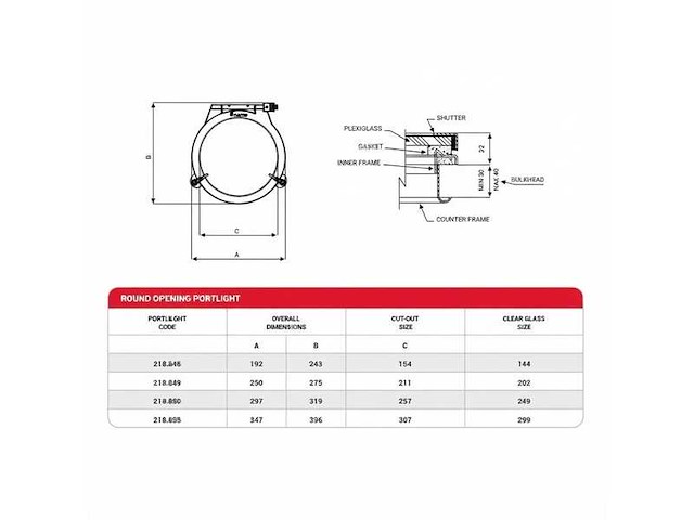Nemo stainless steel porthole 300 mm - 218.855 - afbeelding 2 van  6