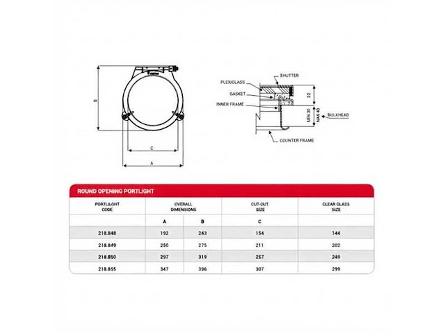 Nemo stainless steel porthole 300 mm - 218.855 - afbeelding 1 van  5