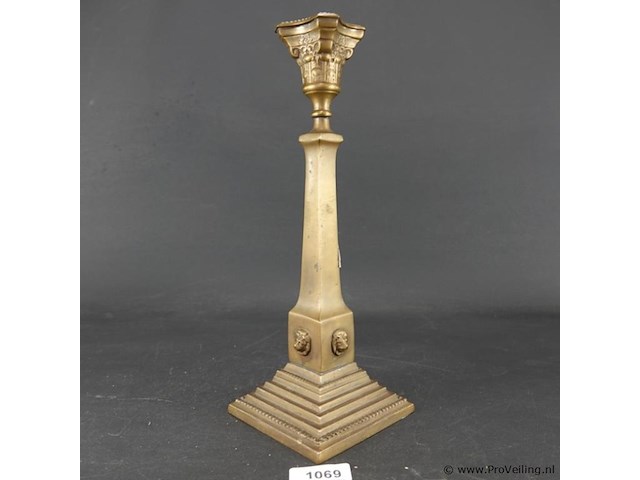 Neoclassicistische empirestijl bronzen kandelaar - afbeelding 1 van  5