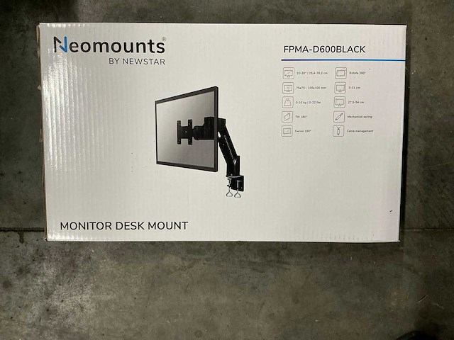 Neomounts fpma-d600black monitor desk mount - afbeelding 1 van  2