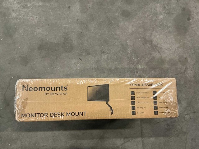 Neomounts fpma-d650black monitor desk mount - afbeelding 2 van  4