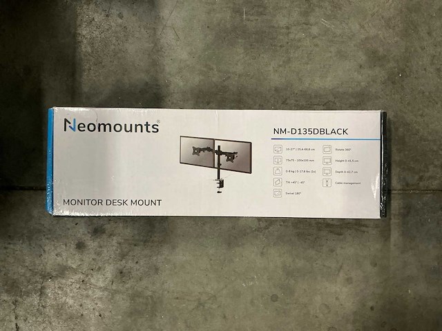 Neomounts nm-d135dblack monitor desk mount - afbeelding 1 van  2