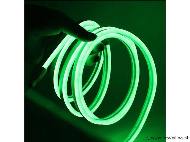 Neon led strip 50m – 8w/m – groen – ip65 waterdicht (x2) - afbeelding 4 van  5