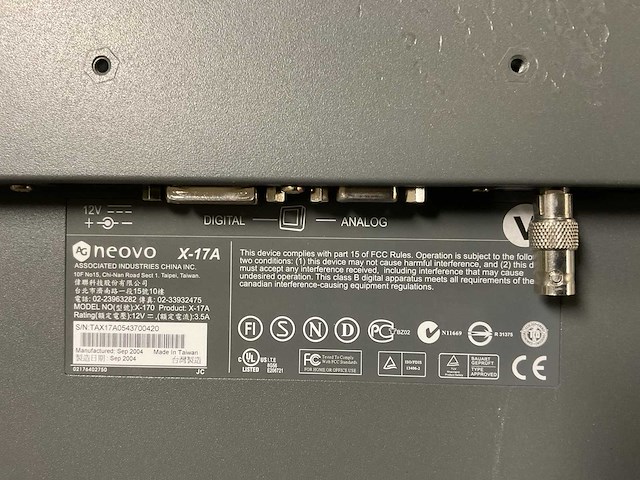 Neovo x-17a monitor - afbeelding 2 van  2