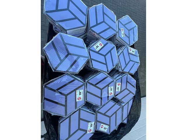 Neuhofer - hexagon - 3d wandpaneel - akoestisch blauw/paars 300x260x38 mm - afbeelding 3 van  3