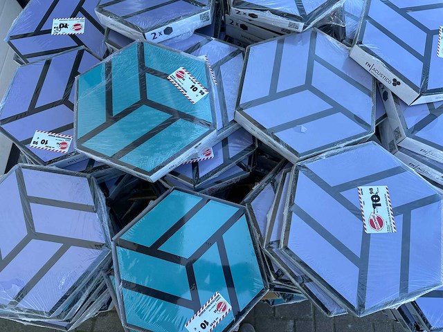 Neuhofer - hexagon - acustico - akoestisch blauw/paars 300x260x38 mm - afbeelding 2 van  3