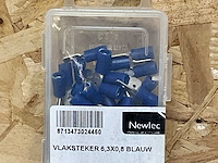 Newlec vlakstekker 6,3x0,8 blauw 100x (15x) - afbeelding 3 van  3