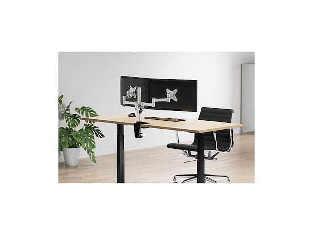 Newstar fpmad1330dsilver full motion dual desk mount zilver - afbeelding 3 van  4