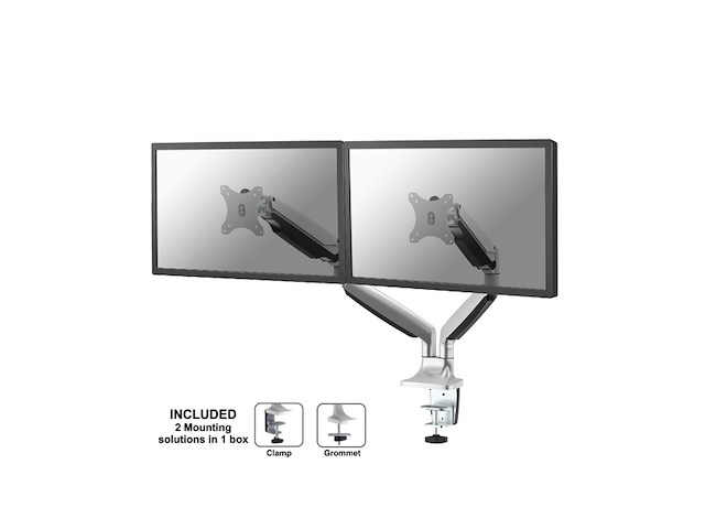 Newstar nmd750d monitorarm met gasveer zilver - afbeelding 4 van  4