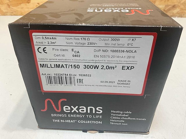 Nexans 10224784 vloerverwarmingsmat 2m² 150w/m² (4x) - afbeelding 5 van  6