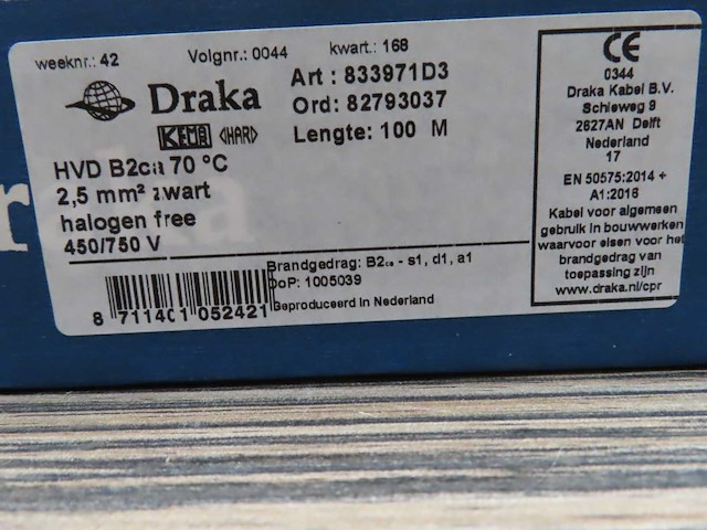 Nexans/draka - bekabeling (6x) - afbeelding 2 van  3