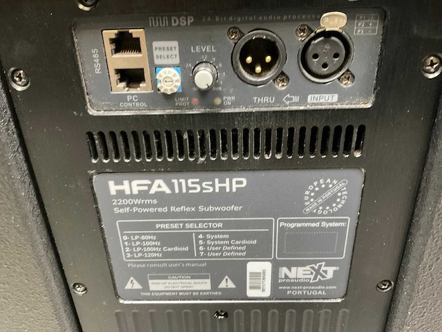Next-proaudio hfa115shp actieve subwoofer - afbeelding 5 van  5