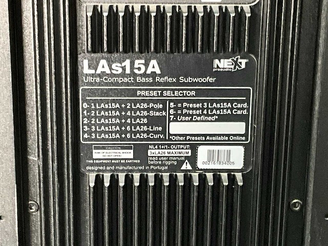 Next-proaudio las15a actieve subwoofer - afbeelding 8 van  9