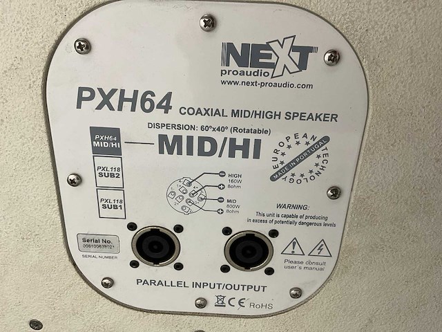 Next-proaudio pxh64 speaker (2x) - afbeelding 4 van  5