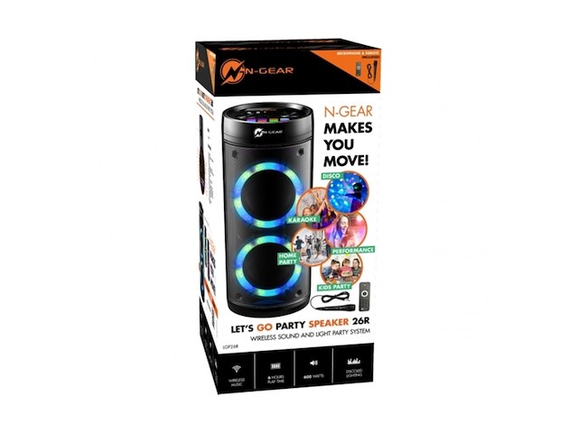 Ngear lpg26r let's go party bluetoothluidspreker met karaokemicrofoon - afbeelding 4 van  5