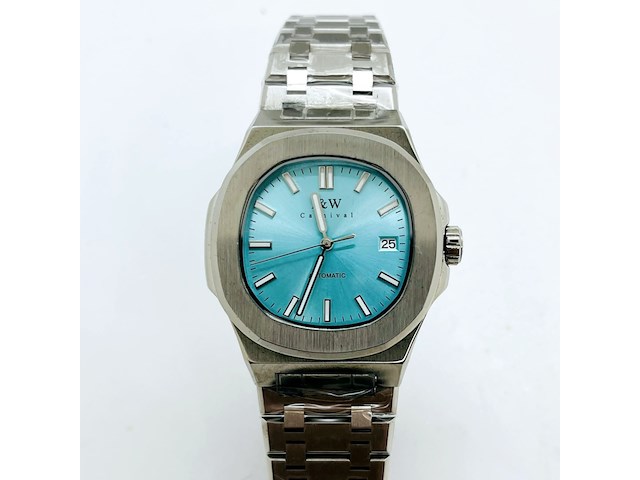 Nh35 herenhorloge - automatisch met tiffany blauwe wijzerplaat - afbeelding 2 van  8