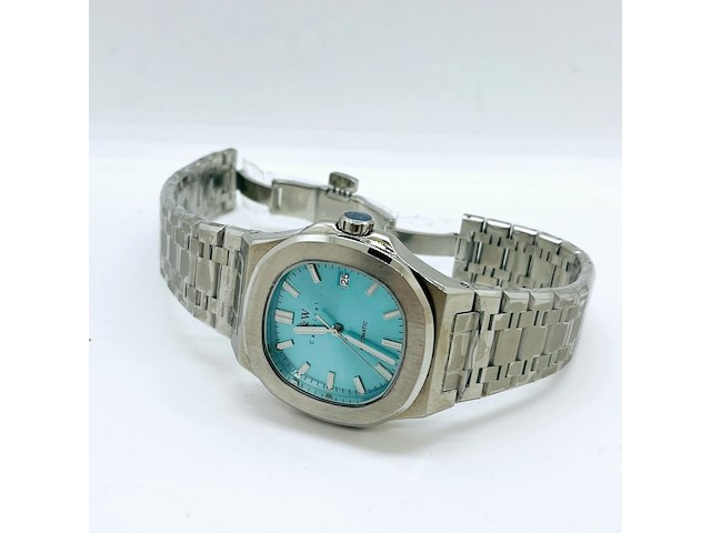 Nh35 herenhorloge - automatisch met tiffany blauwe wijzerplaat - afbeelding 4 van  8