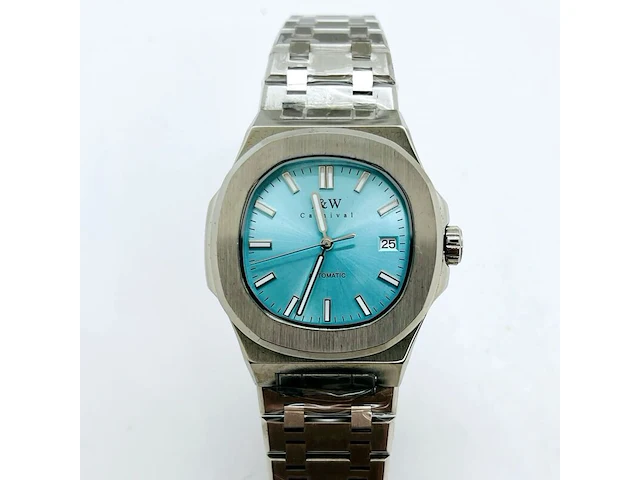 Nh35 herenhorloge - automatisch met tiffany blauwe wijzerplaat - afbeelding 2 van  8