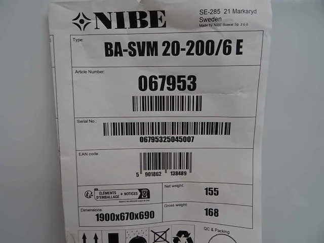 Nibe - ba-svm 20-200/6 e - lucht/water warmtepomp - afbeelding 6 van  6