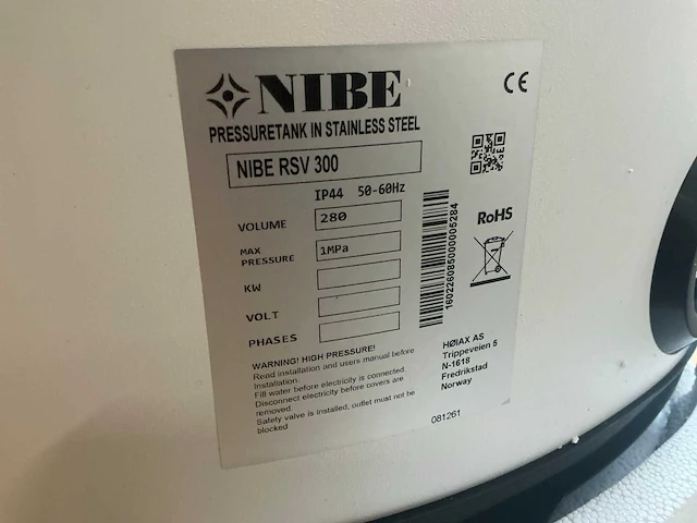 Nibe rsv 300 warmtepomp boiler - afbeelding 10 van  10