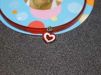 Nici ketting halsband met hartje mix van kleir geleverd 25 stuks - afbeelding 3 van  9