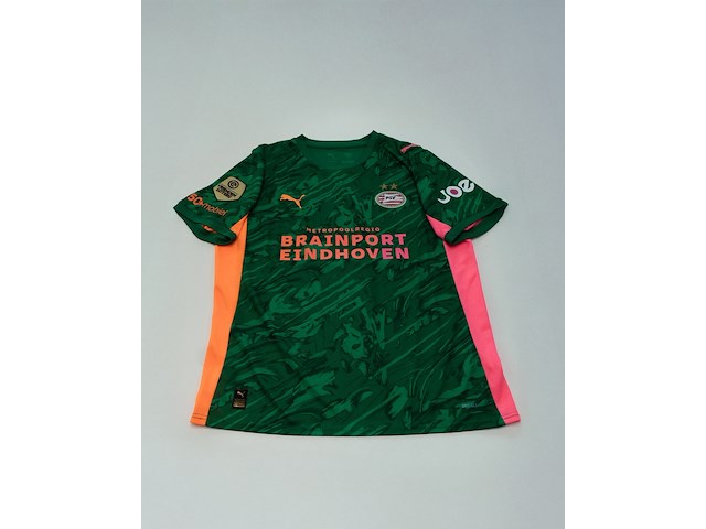 Nick olij shirt - psv puma, groen, gesigneerd, l - afbeelding 2 van  2