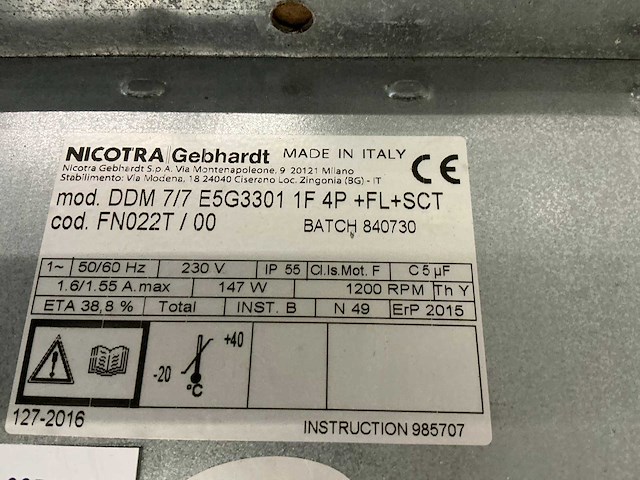 Nicotra ddm 7/7 e5g3301 ventilator - afbeelding 6 van  10