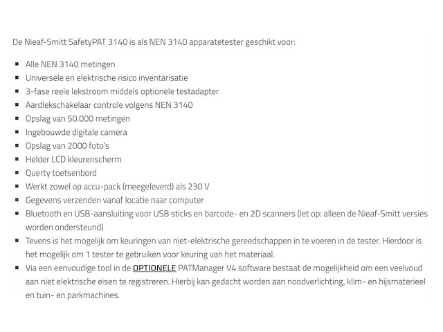 Nieaf smitt safetypat nen3140 apparatentester - afbeelding 12 van  12